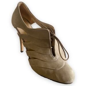 Authentic Valentino Garavani Beige Suede Cutout Corset Tie Lace Up Stile…